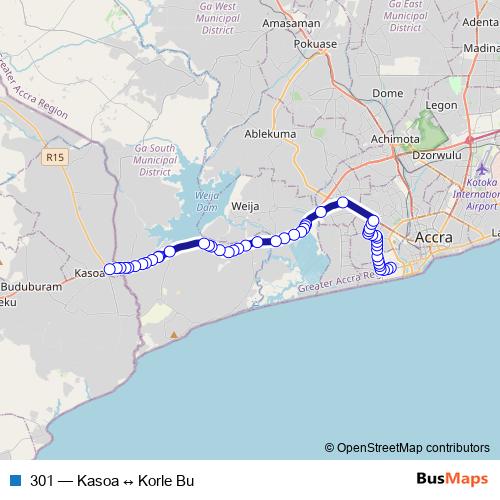 301 bus Line Map