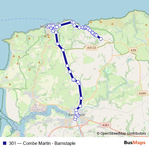 301 bus Line Map