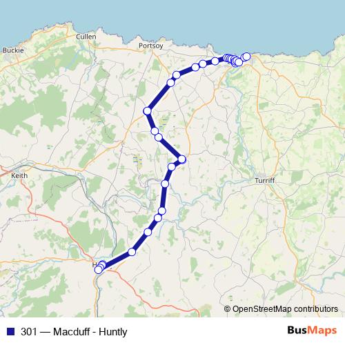 301 bus Line Map