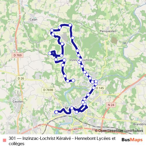 301 bus Line Map