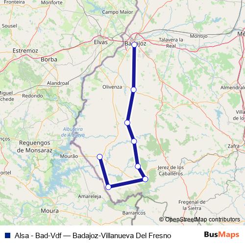 Alsa - Bad-Vdf bus Line Map