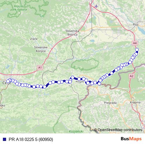PR A18 0225 5 (60950) bus Line Map