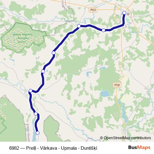 6982 bus Line Map