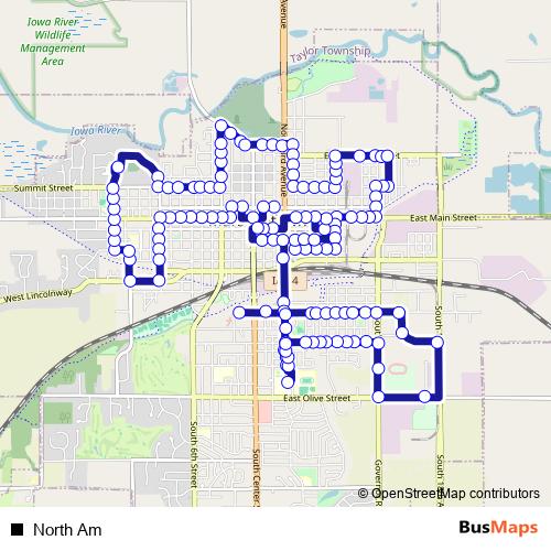 North Am bus Line Map
