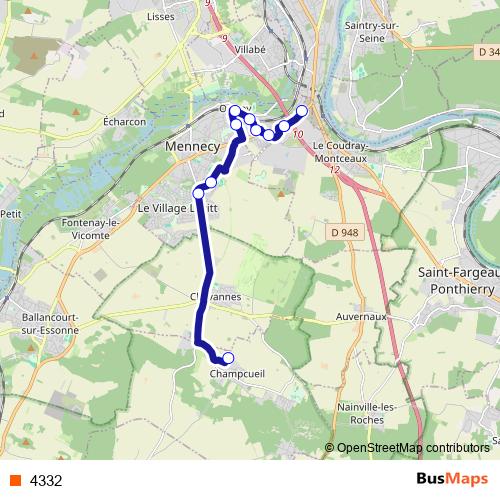 4332 bus Line Map