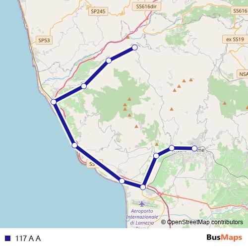 117 A A bus Line Map