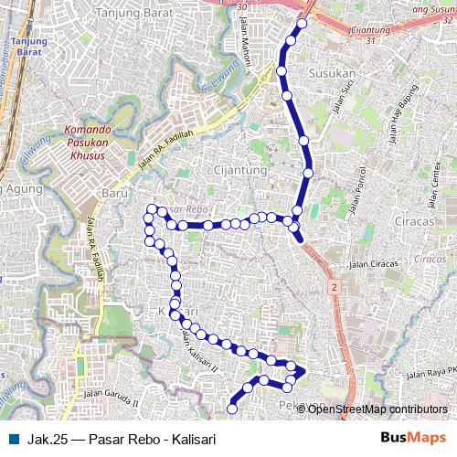 Jak.25 bus Line Map