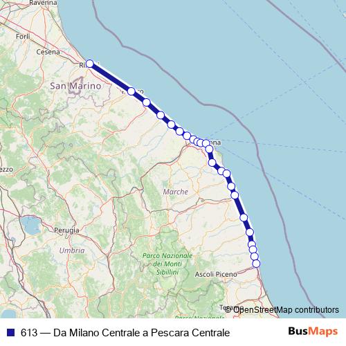 613 rail Line Map