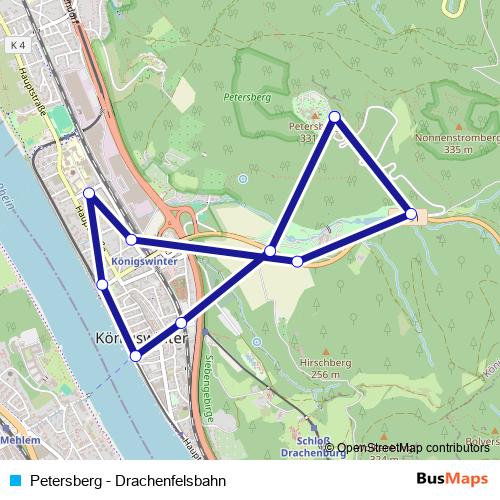 Petersberg - Drachenfelsbahn tram Line Map