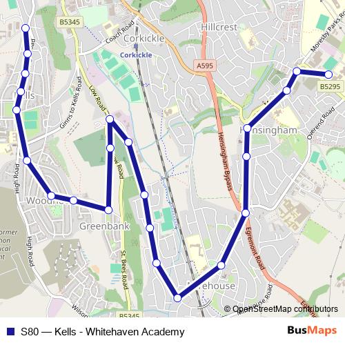 S80 bus Line Map