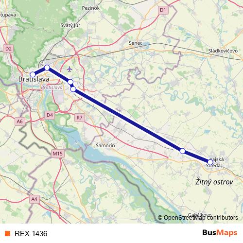 REX 1436 rail Line Map