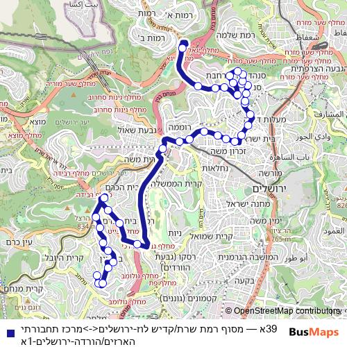 39א bus Line Map