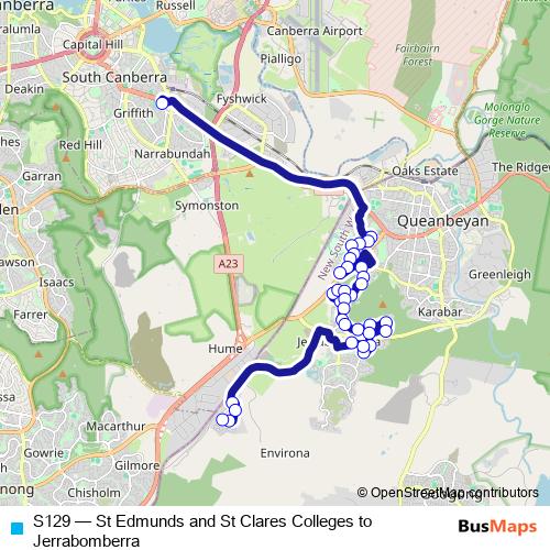 S129 bus Line Map