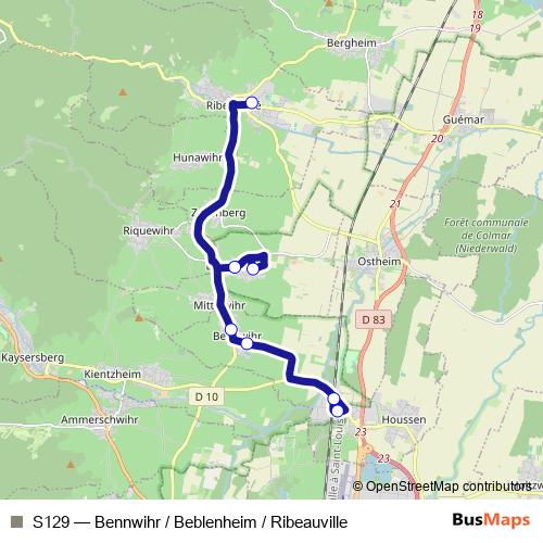 S129 bus Line Map