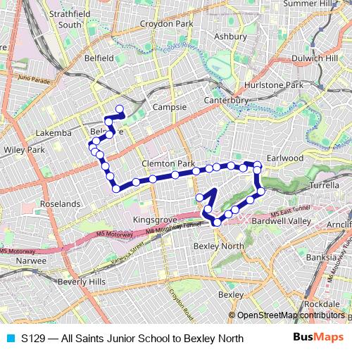 S129 bus Line Map