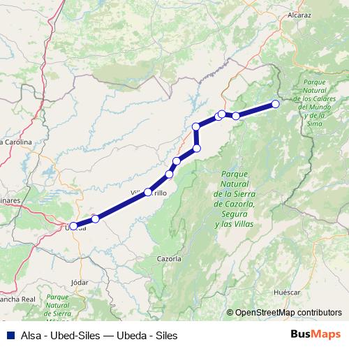 Alsa - Ubed-Siles bus Line Map