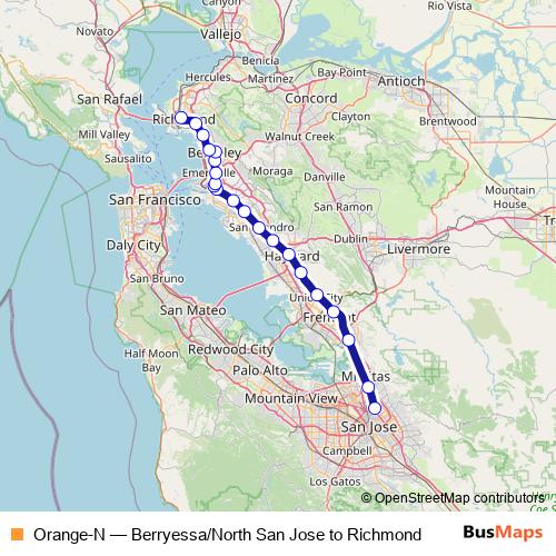 Orange-N metro Line Map