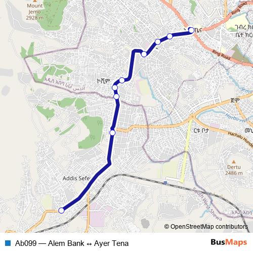 Ab099 bus Line Map