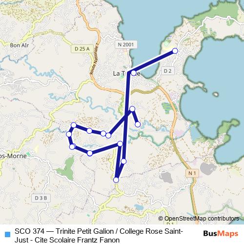 SCO 374 bus Line Map