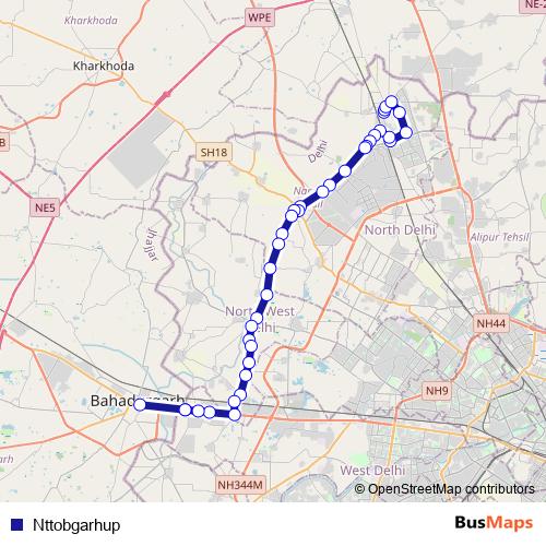 Nttobgarhup bus Line Map