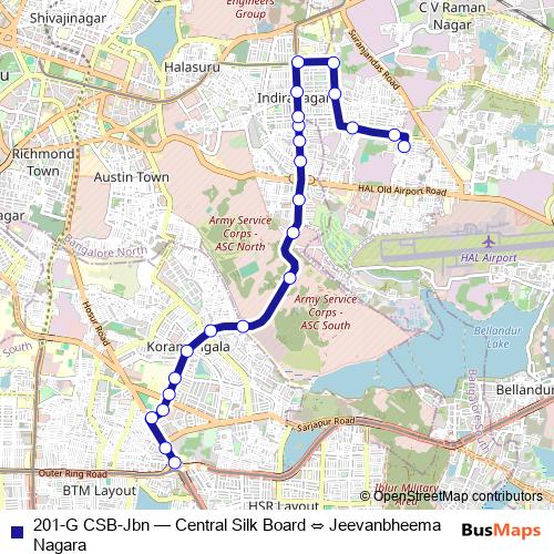 201-G CSB-Jbn bus Line Map
