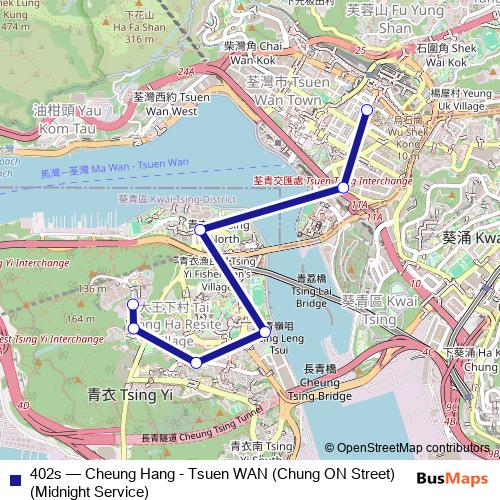 402s bus Line Map