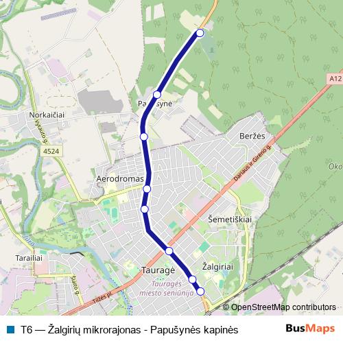 T6 bus Line Map