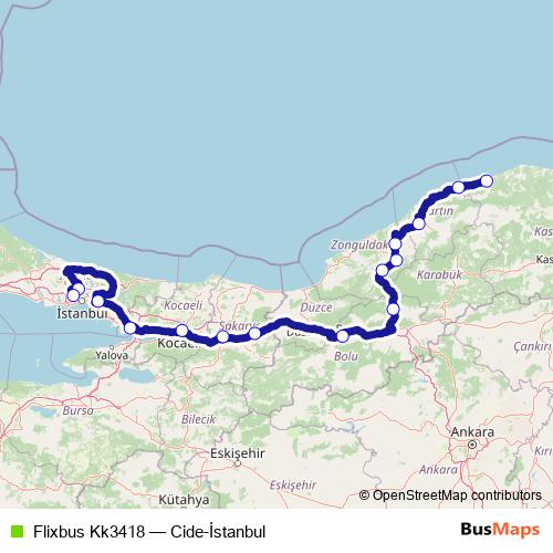 Flixbus Kk3418 bus Line Map