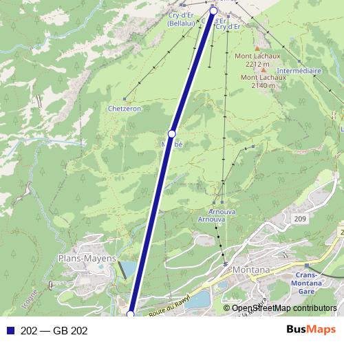 202 cable-car Line Map
