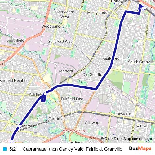 5t2 bus Line Map