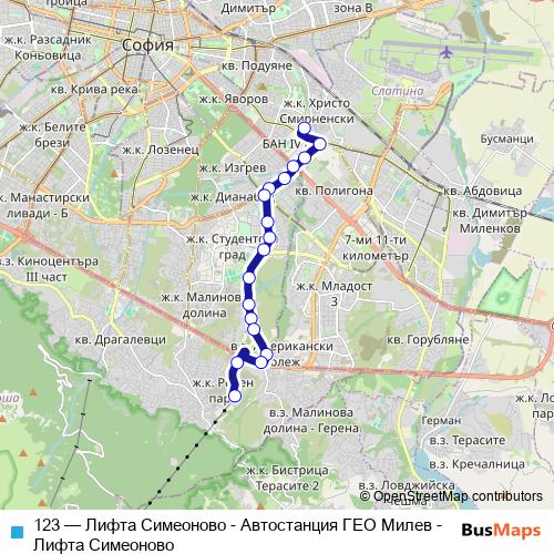 123 trolleybus Line Map