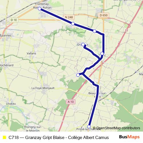 C718 bus Line Map