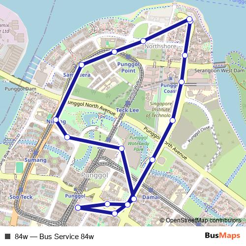 84w bus Line Map