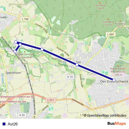 Ast26 bus Line Map