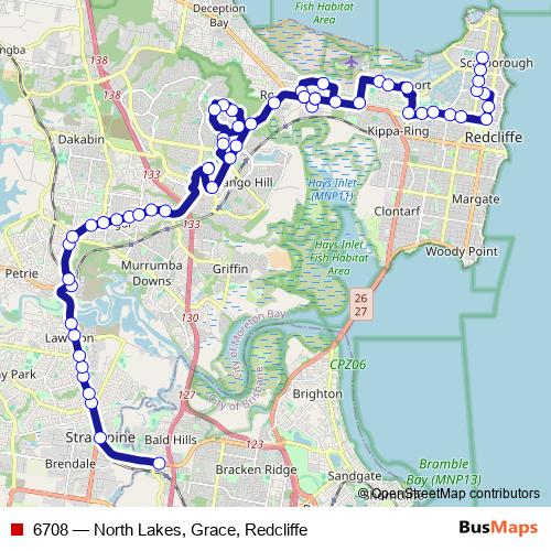 6708 bus Line Map