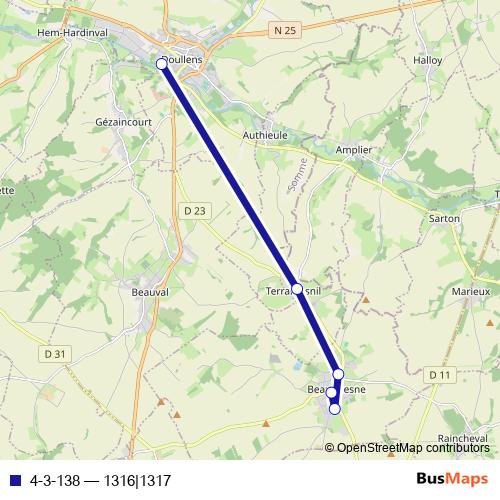 4-3-138 bus Line Map