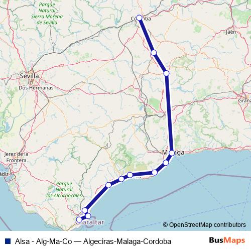 Alsa - Alg-Ma-Co bus Line Map