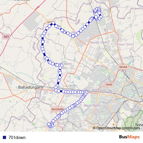 701down bus Line Map