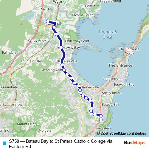 S758 bus Line Map