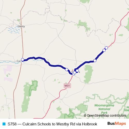S758 bus Line Map