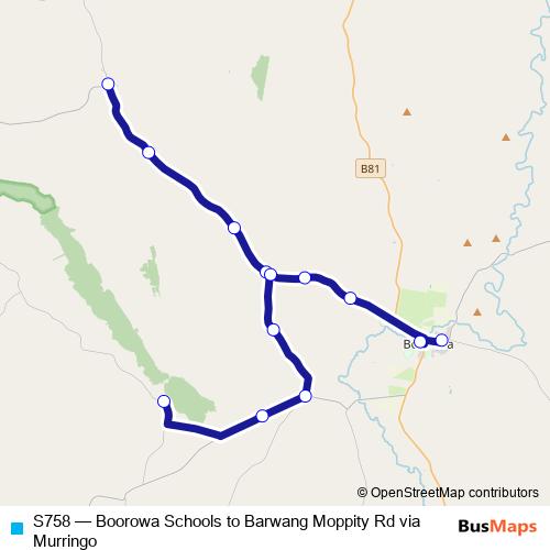 S758 bus Line Map