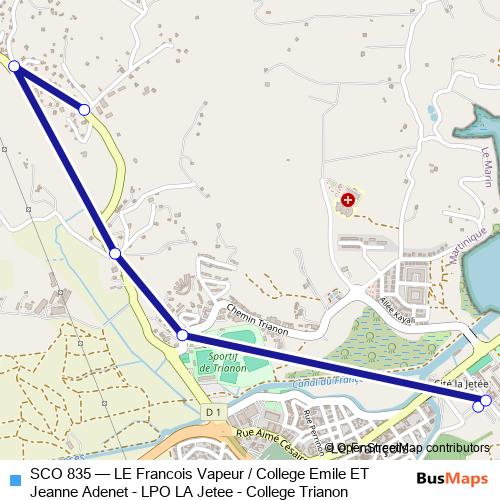 SCO 835 bus Line Map