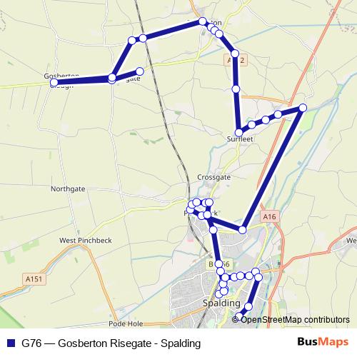 G76 bus Line Map