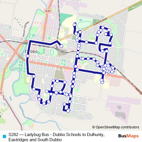 S282 bus Line Map