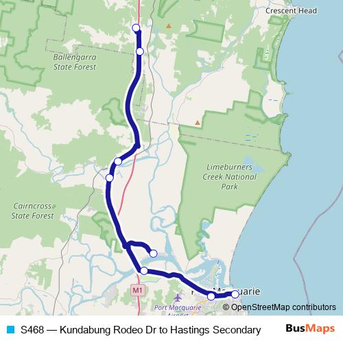 S468 bus Line Map