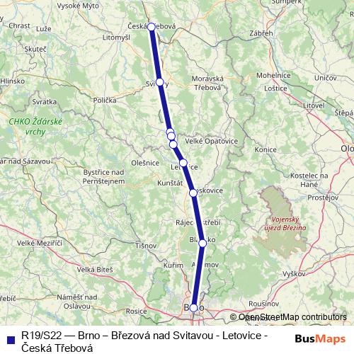 R19/S22 rail Line Map