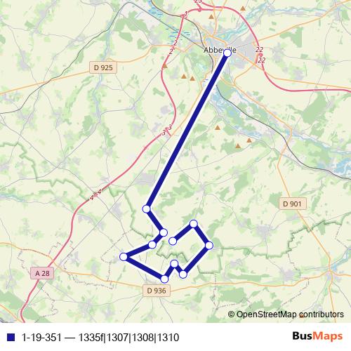 1-19-351 bus Line Map
