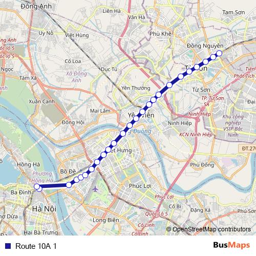 Route 10A 1 bus Line Map