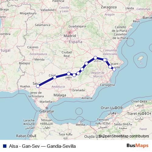 Alsa - Gan-Sev bus Line Map