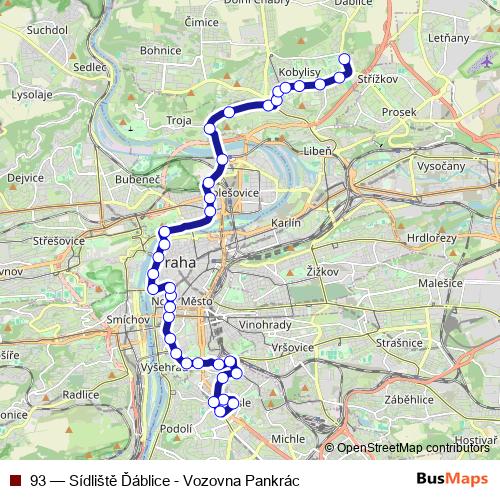 93 tram Line Map